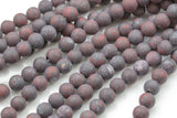 LARGE-HOLE beads!!! 8mm or 10mm Matt-finished Sesame Jasper. 2mm hole. 7-8" strands. Big Hole Beads