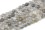 Natural Cloudy Quartz- Puffy Coin Beads-10mm- 41 Pieces- Special Shape- Full Strand- 16 Inches Gemstone Beads