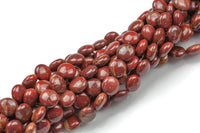 Natural Red Jasper- Puffy Coin Beads-10mm- 41 Pieces- Special Shape- Full Strand- 16 Inches Gemstone Beads