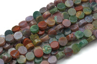 Natural Fancy Agate- Flat Coin- Beads-10mm- 40 Pieces- Special Shape- Full Strand- 16 Inches Gemstone Beads