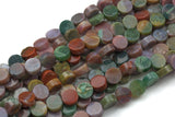 Natural Fancy Agate- Flat Coin- Beads-10mm- 40 Pieces- Special Shape- Full Strand- 16 Inches Gemstone Beads