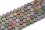 Natural Fancy Agate- Flat Coin- Beads-10mm- 40 Pieces- Special Shape- Full Strand- 16 Inches Gemstone Beads