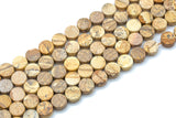 Natural Picture Jasper- Flat Coin- Beads-10mm- 40 Pieces- Special Shape- Full Strand- 16 Inches Gemstone Beads