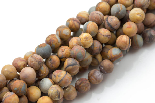 Natural Venus Jasper- Matt Round sizes. 4mm, 6mm, 8mm, 10mm, 12mm, 14mm- Full 15.5 Inch Strand Gemstone Beads