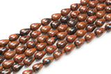 Natural Mahogany Jasper- Teardrop- Beads- 2 Sizes- Special Shape- Full Strand- 16 Inches AAA Quality Smooth Gemstone Beads