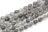 Natural Cloudy Quartz- Teardrop- Beads- 2 Sizes- Special Shape- Full Strand- 16 Inches Smooth Gemstone Beads