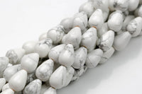 Natural Howlite- Teardrop- Beads- 2 Sizes- Special Shape- Full Strand- 16 Inches Smooth Gemstone Beads