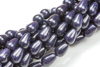 Natural Blue GoldStone- Teardrop- Beads- 2 Sizes- Special Shape- Full Strand- 16 Inches Smooth Gemstone Beads