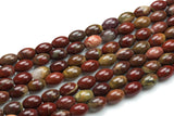 Natural Red Jasper- Barrel Shape-3 Sizes- Special Shape- Full Strand- 16 Inches Gemstone Beads