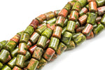 Natural Unikite- Barrel Shape- 10*14mm-28 Pieces- Special Shape- Full Strand- 16 Inches Gemstone Beads