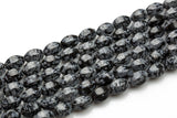 Natural Snowflake Obsidian- Lantern Shape- 10*14mm-28 Pieces- Special Shape- Full Strand- 16 Inches Gemstone Beads