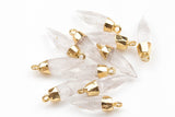 Quartz pendant Charm Quartz Spike with 24k gold electroplated cap