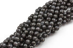 Natural Gray Black Obsidian, High Quality in Faceted Round Gemstone Beads