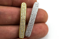 Cubic Zirconia Rhinestone Pave Tubes 6*36mm cz Flat tube bar p13g119 p13g120 p13g121