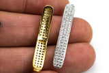 Cubic Zirconia Rhinestone Pave Tubes 6*36mm cz Flat tube bar p13g119 p13g120 p13g121