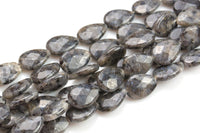 Natural Marble Labradorite- Faceted Teardrop-18x25mm and 12x18mm -Special Shape- Full Strand 15.5 inch Gemstone Beads