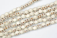 Howlite Magnesite Turquoise 7mm to 8mm Small Skull 15 Colors- Full 15 Inch Strand