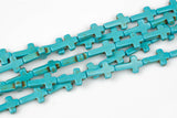 10-12*16mm Magnesite Turqouise Small Cross- Full 15 Inch Strand