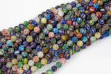 Millefiori, High Quality in Matte Round, 6mm, 8mm, 10mm, 12mm-Full Strand 15.5 inch Strand Gemstone Beads