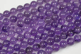 Natural A Quality AMETHYST Gemstone Beads Round 6mm 8mm 10mm- Medium Light Color Smooth Gemstone Beads