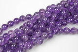 Natural A Quality AMETHYST Gemstone Beads Round 6mm 8mm 10mm- Medium Light Color Smooth Gemstone Beads