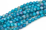 Deep Blue Fire Agate, High Quality in Faceted Round, 8-10mm