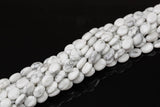 Natural White Howlite Jasper Puffy Oval- 8x10mm- Full Strand AAA Quality Gemstone Beads