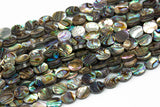 Natural Abalone Flat Oval Beads. A Quality 15.5 inch strand Gemstone Beads