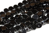 Natural Onyx Beads, Flat Coin, Full Strand Gemstone Beads