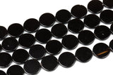 Natural Onyx Beads, Flat Coin, Full Strand Gemstone Beads