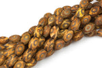 Dzi Beads Dark Brown Eye Matt Barrel Beads. A Quality Full Strand