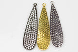 Pave Cz TearDrop set in Brass. 1 piece. p13g90, p13g89, p13g88