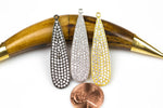 Pave Cz TearDrop set in Brass. 1 piece. p13g90, p13g89, p13g88