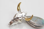 Texas Charm /Full Gold Bull Cow Pendant /Bull Face Charm, Animal Charm, Approx 2.5 inch long,Sold as 1 Piece