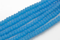 6mm 8mm 10mm Roundel Micro Pave In half strands- Clear Blue