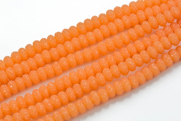 6mm 8mm 10mm Roundel Micro Pave In half strands- Peach