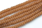 Natural 6mm 8mm 10mm Roundel Micro Pave In half strands- Creme Tan Gemstone Beads