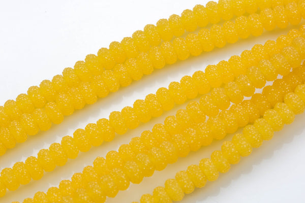 6mm 8mm 10mm Roundel Micro Pave In half strands- Yellow