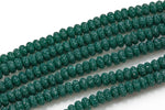 Natural 6mm 8mm 10mm Roundel Micro Pave In half strands- Dark Evergreen Gemstone Beads