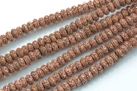 6mm 8mm 10mm Roundel Micro Pave In half strands- Copper