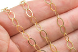 6.1mm Flat Oval Chain Gold Fill Chain -- By the Foot- 14/20 Permanent Jewelry Chain