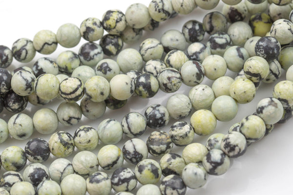 LARGE-HOLE beads!!! 8mm or 10mm Matt-finished round. 2mm hole. 7-8" strands. Yellow African Turquoise. Big Hole Beads