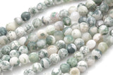 LARGE-HOLE beads!!! 8mm or 10mm Matt-finished round Ocean Agate. 2mm hole. 7-8" strands. Big Hole Beads