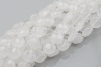 Natural Quartz- Puffy Coin Beads-10mm- 41 Pieces- Special Shape- Full Strand- 16 Inches Gemstone Beads