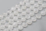 Natural Quartz- Puffy Coin Beads-10mm- 41 Pieces- Special Shape- Full Strand- 16 Inches Gemstone Beads