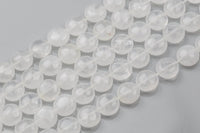 Natural Quartz- Puffy Coin Beads-10mm- 41 Pieces- Special Shape- Full Strand- 16 Inches Gemstone Beads