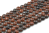 Natural MahoganyJasper Puffy Coin Beads-10mm- 41 Pieces- Special Shape- Full Strand- 16 Inches Gemstone Beads
