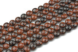 Natural MahoganyJasper Puffy Coin Beads-10mm- 41 Pieces- Special Shape- Full Strand- 16 Inches Gemstone Beads