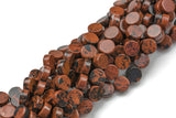 Natural Mahogany Jasper- Flat Coin- Beads-10mm- 40 Pieces- Special Shape- Full Strand- 16 Inches Gemstone Beads