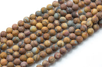 Natural Venus Jasper- Matt Round sizes. 4mm, 6mm, 8mm, 10mm, 12mm, 14mm- Full 15.5 Inch Strand Gemstone Beads